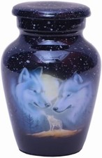 Urnas de cremación para cenizas clásicas para adultos familia de 3 lobos para cenizas humanas