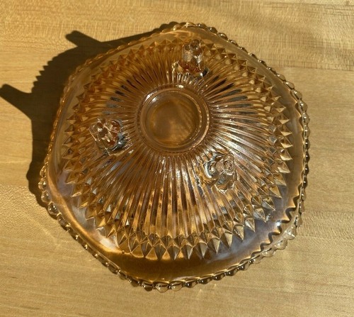 Vintage Jeannette Marigold Anniversary Carnival Glass 3-Footed Candy Dish - Picture 4 of 11