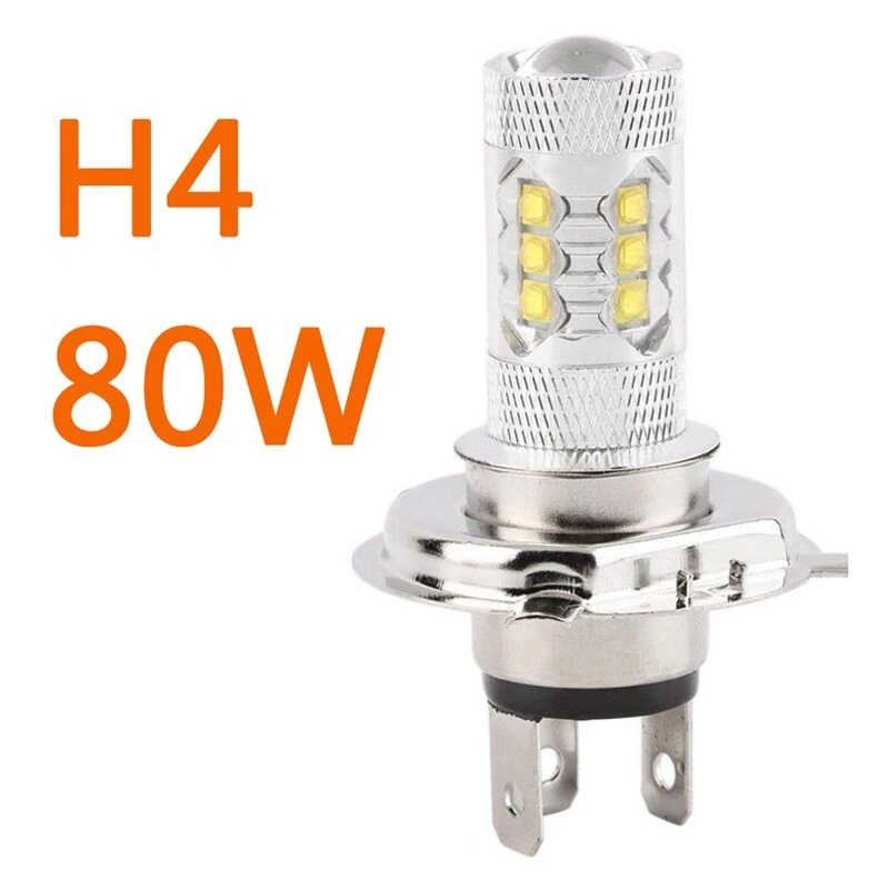 Bulb H4 Beam Lamp Front COB LED Headlight 80W 6000K Light White Motorcycle Hi/Lo - Image 3 of 4