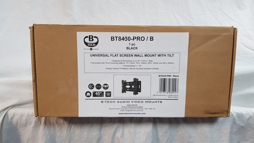 NEW B-Tech BT8430-PRO/B Flat Screen Wall Mount w/Tilt up to 45" 50kg - Picture 8 of 11