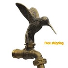 Brass Garden Tap Faucet Hummingbird Spigot Vintage Water Home Outdoor Decor