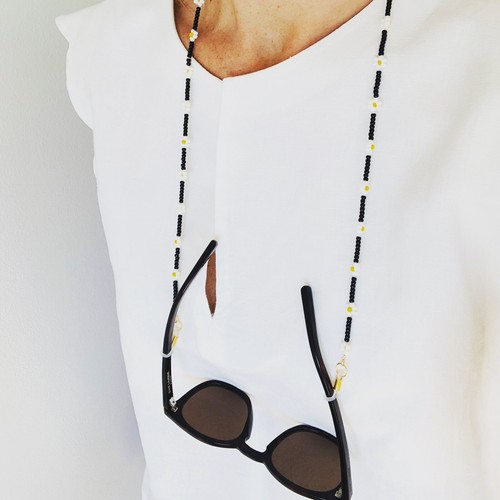 Collana di occhiali Catenelle per occhiali Cordino perline margherite | eBay