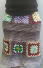 Granny square Women's Adjustable Crochet Skirt. granny square Midi Skirt