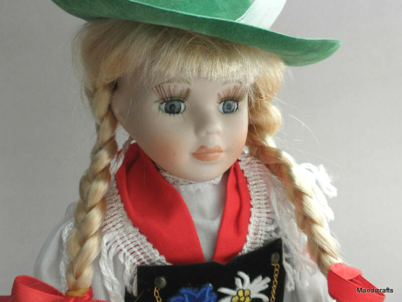 Edeltraut Hofmann Doll Porcelain 10in Germany Ethnic Dress Hang