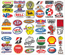 ANY 12  x  Vinyl Waterproof Stickers  Car Bike Scooter racing  moto grand prix
