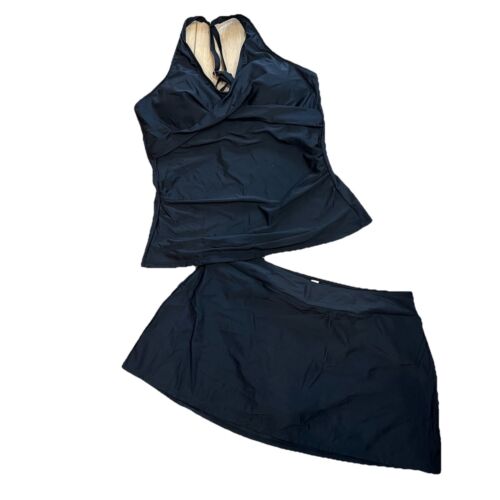 Talisea Womens Tankini with Skirt Two Piece Tummy Control Swimsuit Set XL NEW