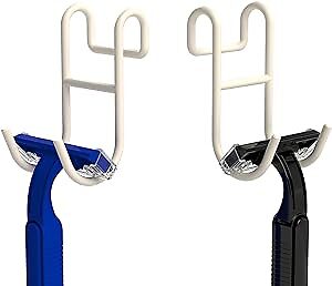  Shower Caddy Hooks, Shower Caddy Razor Hooks, Razor Hanger 2 Open White White