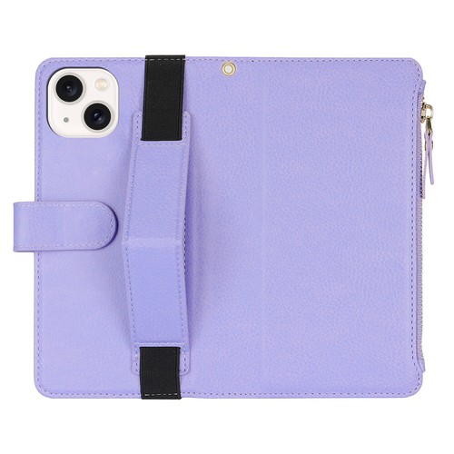 For iPhone 16 15 14 13 Pro Max XR X SE Leather Zip Wallet Strap Case Flip Cover - Picture 39 of 45
