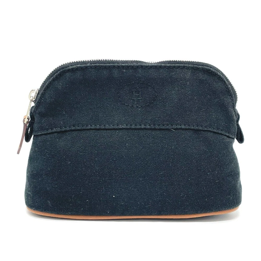 HERMES Bolide Pouch PM Mini Cosmetics Pouch Cotton Black | eBay