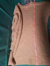 NEW ! Women Sweater Dress Long Sleeve Tan Size L