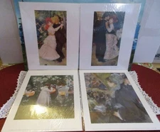 Lot of 4 Artist Prints; 3 Renoirs and a Sargent ~ on Paper Various Sizes, Sealed