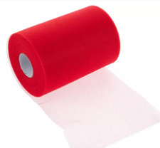 1 roll Red Tulle deco mesh 6"x100yd ribbon wreath Xmas Valentine's Day Decor