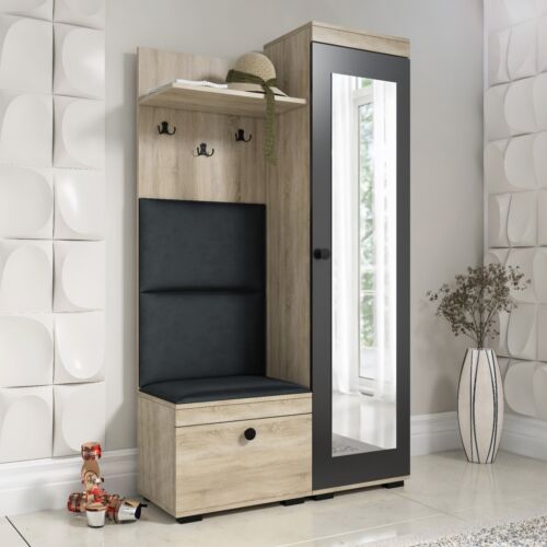 Flurgarderobe DUO, Garderobenschrank, Spiegel, Schuhschrank, fertig aufgebaut - Bild 29 von 33