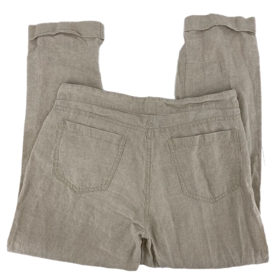 Pantalones capri Cream Eileen Fisher con puños color topo talla 4 Foto 3 de 4