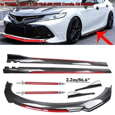 Front Bumper Lip Spoiler Body Kit Side Skirt Carbon Fiber For Toyota Camry