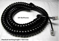 Lot of 10 Black 12Ft Handset Cord for Xblue Phone X16 XB1670 2020 X-blue Curly