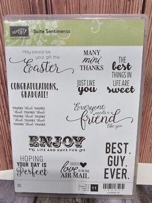 Stampin' UP! SUITE SENTIMENTS Stamp Set Thanks Graduate Easter Enjoy Friend Guy