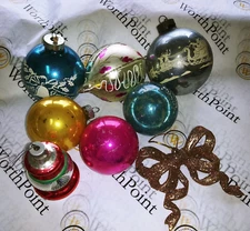 Lot Antique Christmas Ornaments Blown Glass European Shiny Brite