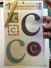 Second Avenue MONOGRAM RUB ON TRANSFERS "c" 1 Sheet NOS