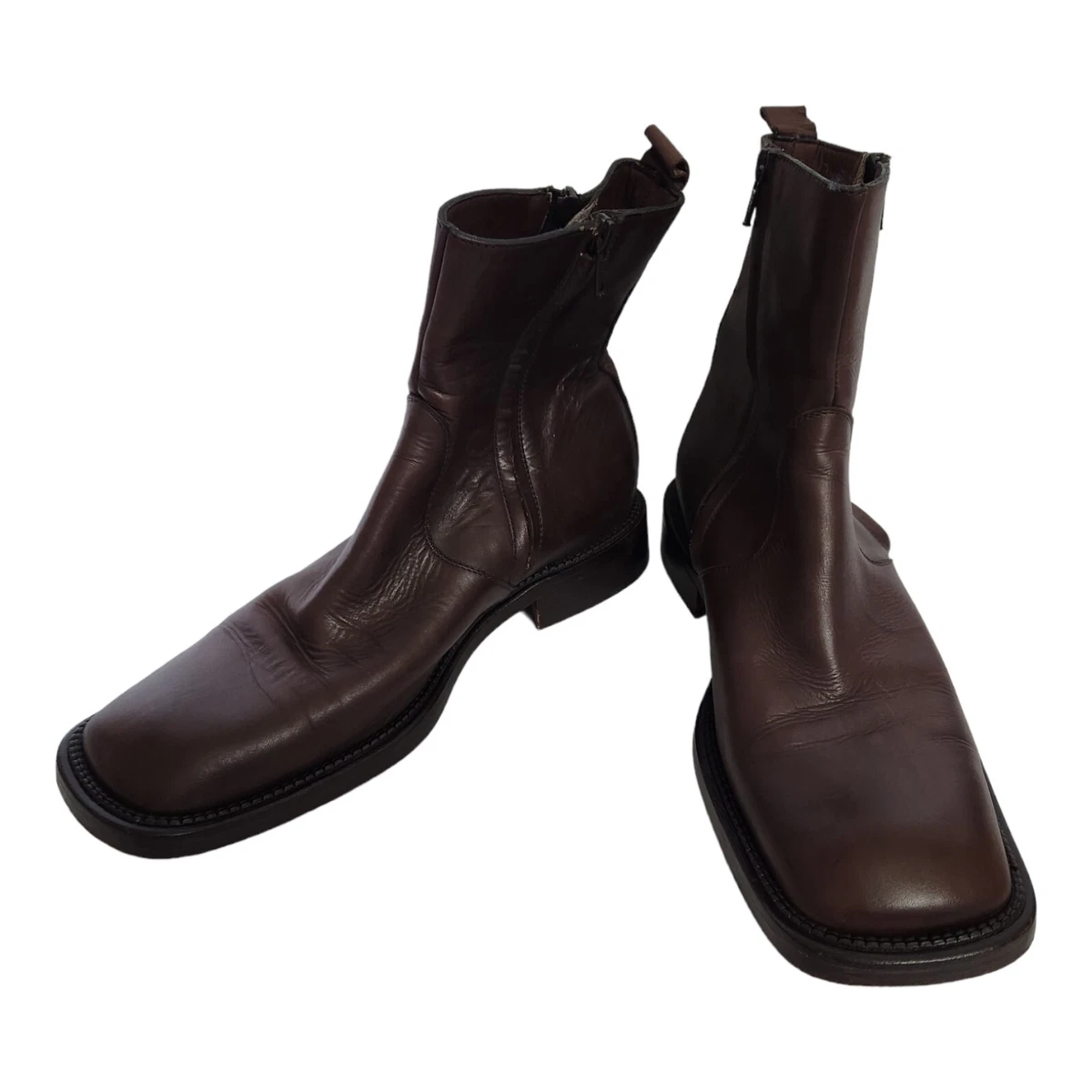 Costume National Homme Mens Brown Double Zipper Boots UK 8.5 IT 43 US 9