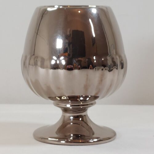 Royal Winton Golden Age Goblet Silver Coloured Ceramic 14cm Grimwades Vase Vtg - Picture 3 of 7