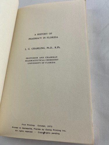 Eine Geschichte der Apotheke in Florida von L.G. Gramling Erstdruck 1973 Trade Paperback - Bild 6 von 10