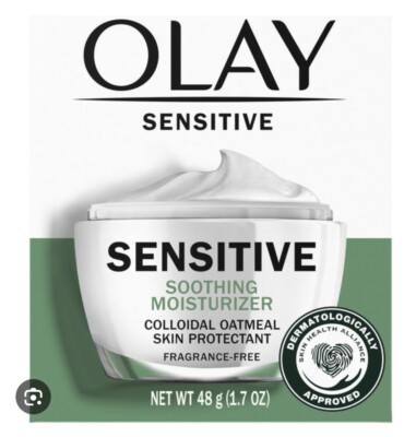 Olay Sensitive Soothing Moisturizer Colloidal Oatmeal Skin Protectant F-F 1.7oz.