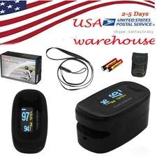 Finger Pulse Oximeter Heart Rate Spo2 Monitor Blood Oxygen Meter Sensor black,US