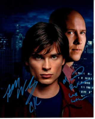 TOM WELLING and MICHAEL ROSENBAUM Signed 8x10 SMALLVILLE Photo w/ Hologram COA