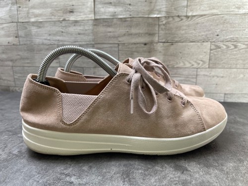 Fitflop Sneaker Women 10M Valentia Shoes Brown Pink Suede Leather Comfort Casual - Picture 3 of 18