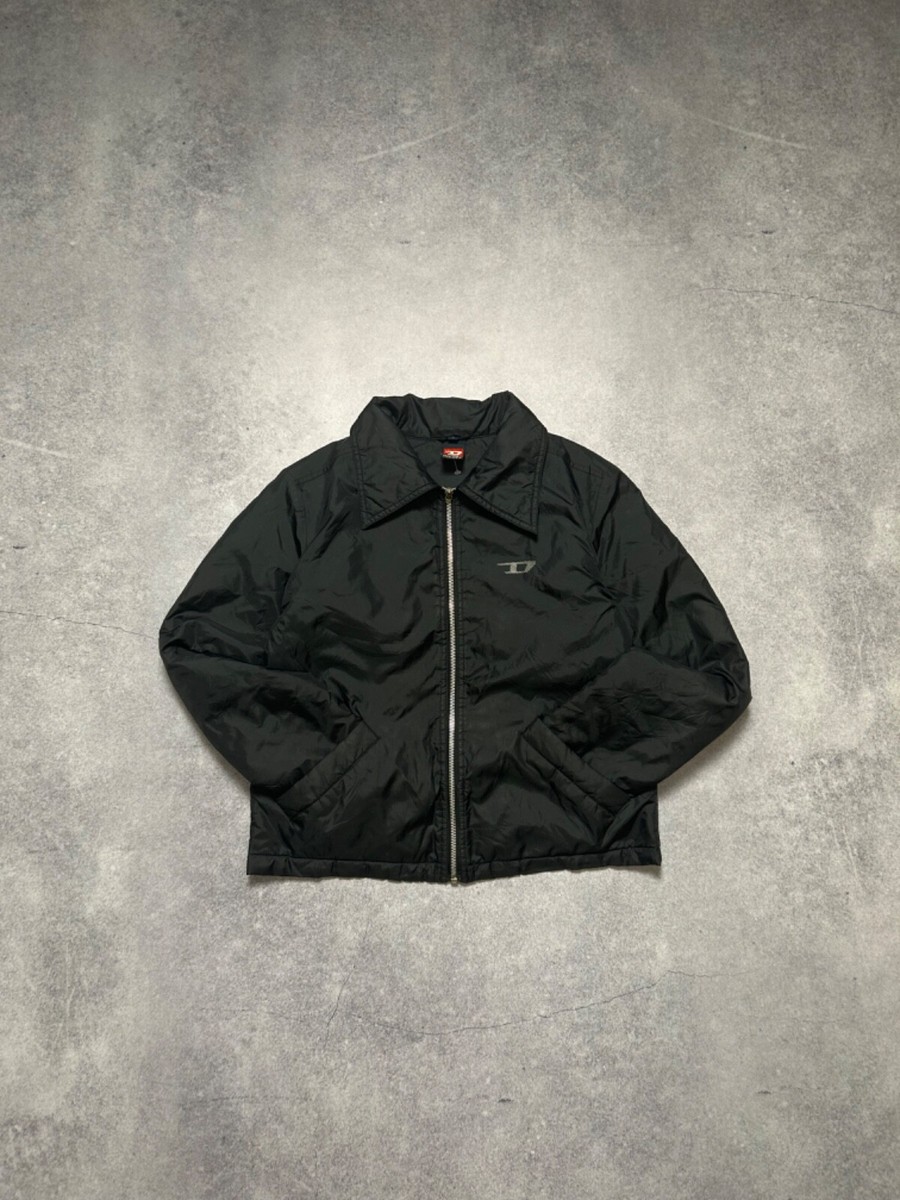 Womens Vintage 90s Diesel Logo Cropped Zip Up Bombers Y2K Womens Vintage 90s Diesel Logo Cropped Zip Up Bombers Y2K