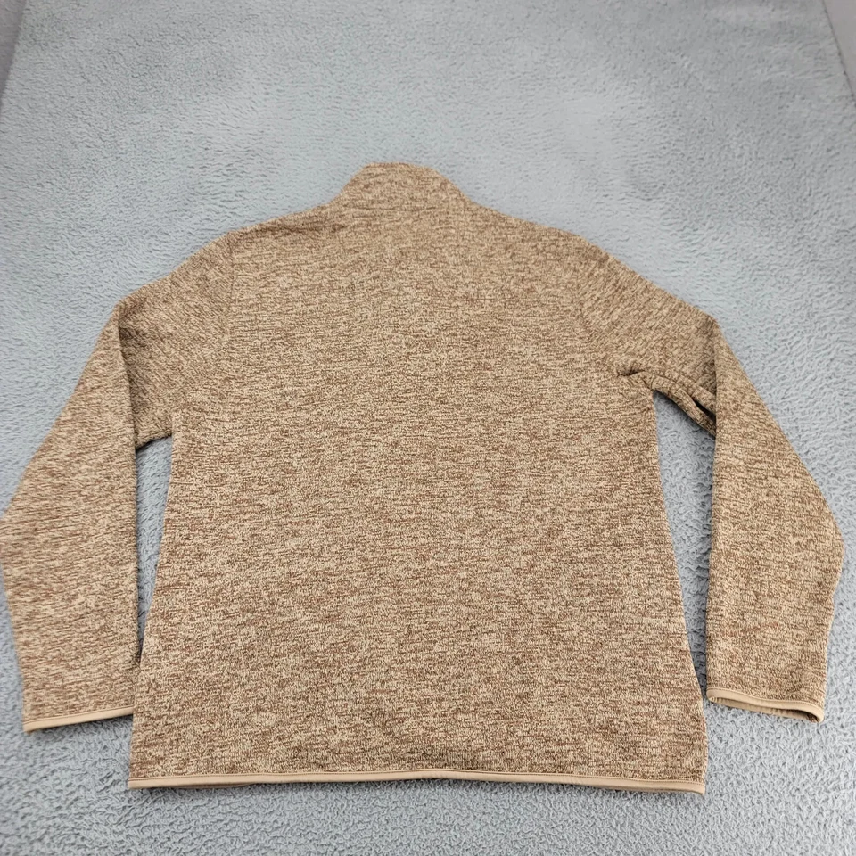 Chaqueta Chaps Para Hombre Grande Marrón Blanco Estampado 1/4 Cremallera Pullover Manga Larga Foto 4 de 4