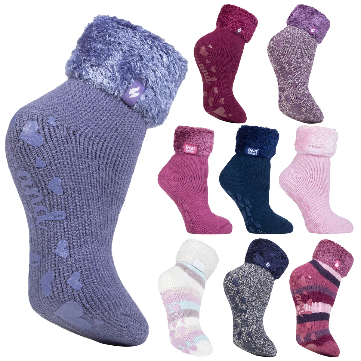 Ladies thermal low cut wool non slip slipper socks