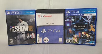 PlayStation PS4 Games Lot (3) Games MLB The Show 18 UFC PlayStation VR  Demo