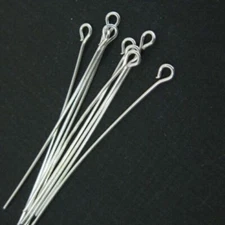 Silver Plated 3" Eye Pins - 21 Gauge - 1 Gross (144 pcs)