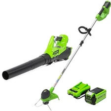 Greenworks G-MAX 40V Cordless String Trimmer and Leaf Blower Combo Pack, 2.0Ah