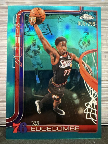 VJ Edgecombe 2025-26 Topps Chrome Update - Aqua Refractor /199 76ers (RC)