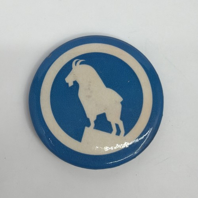 #ad Vintage Great Northern Railway Mountain Goat Celluloid Button 2.25” 1950s $8.04