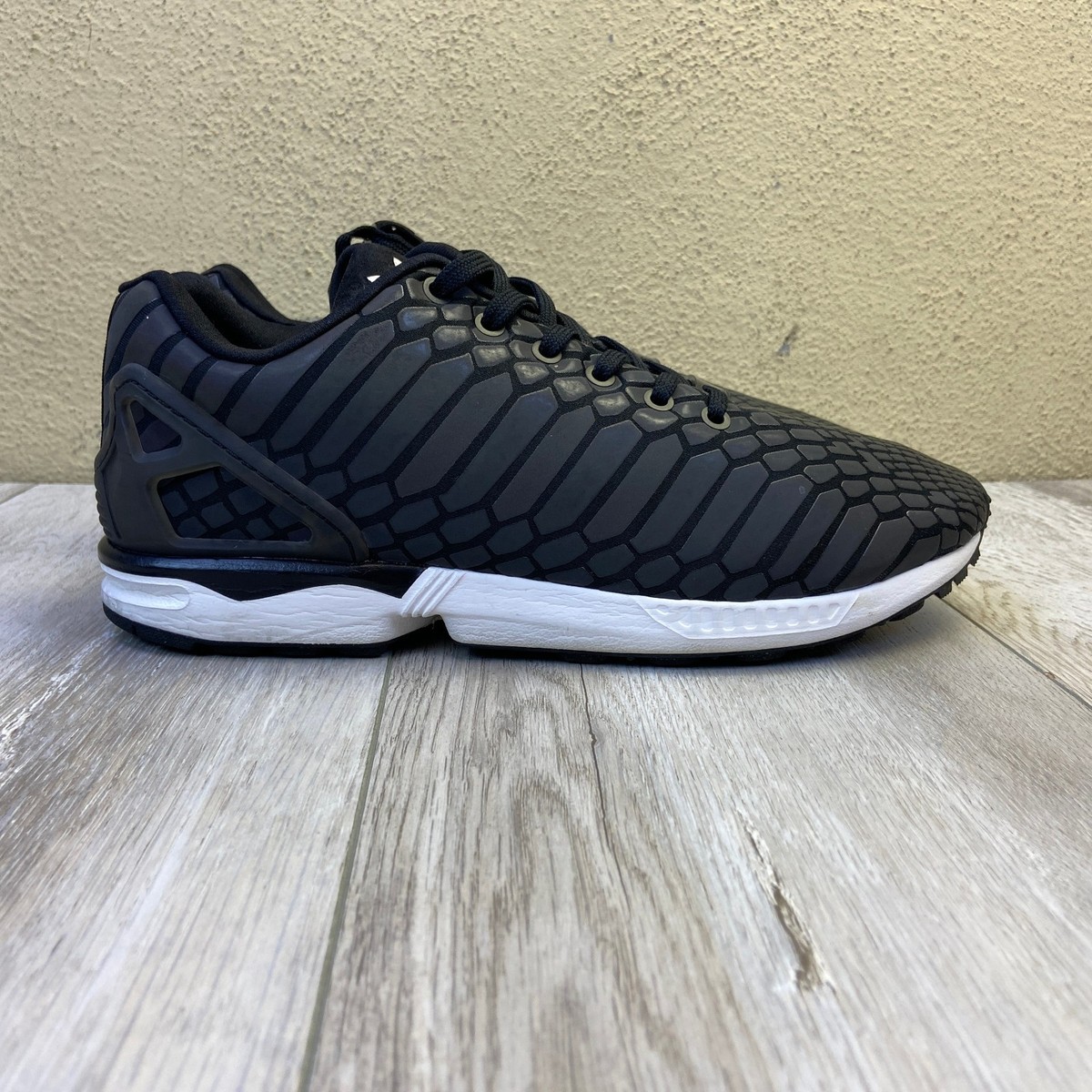 Adidas ZX Flux XENO Shoes Mens Size 10 Black White Reflective