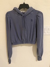 Free People Movement Cropped Hoodie Sweatshirt Faded Distressed Purple Size S