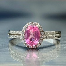 2Ct Oval Cut Lab-Created Sapphire Women's Engagement Ring 14K White Gold Plated