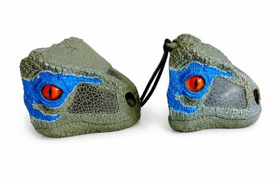 2 x Jurassic World Park Chomp Brüllen Maske Velociraptor Raptor Dinosaurier Cosplay 