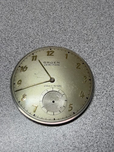 Vintage Gruen Veri-Thin 17 Jewels Precision Watch Movement w/ Dial & Hands