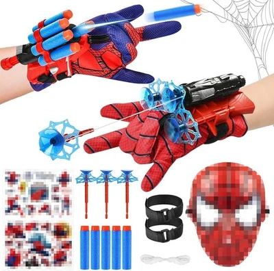 MARKE TAUFE 2 Set Spiderm Launcher Handschuh,Spiderm Handschuhe,Super Spiderm Launcher,Kids