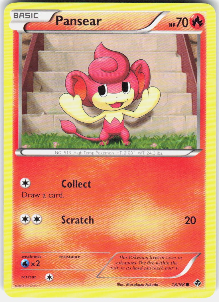 Pansear 18/98 Common Emerging Powers Pokemon Lightly Played