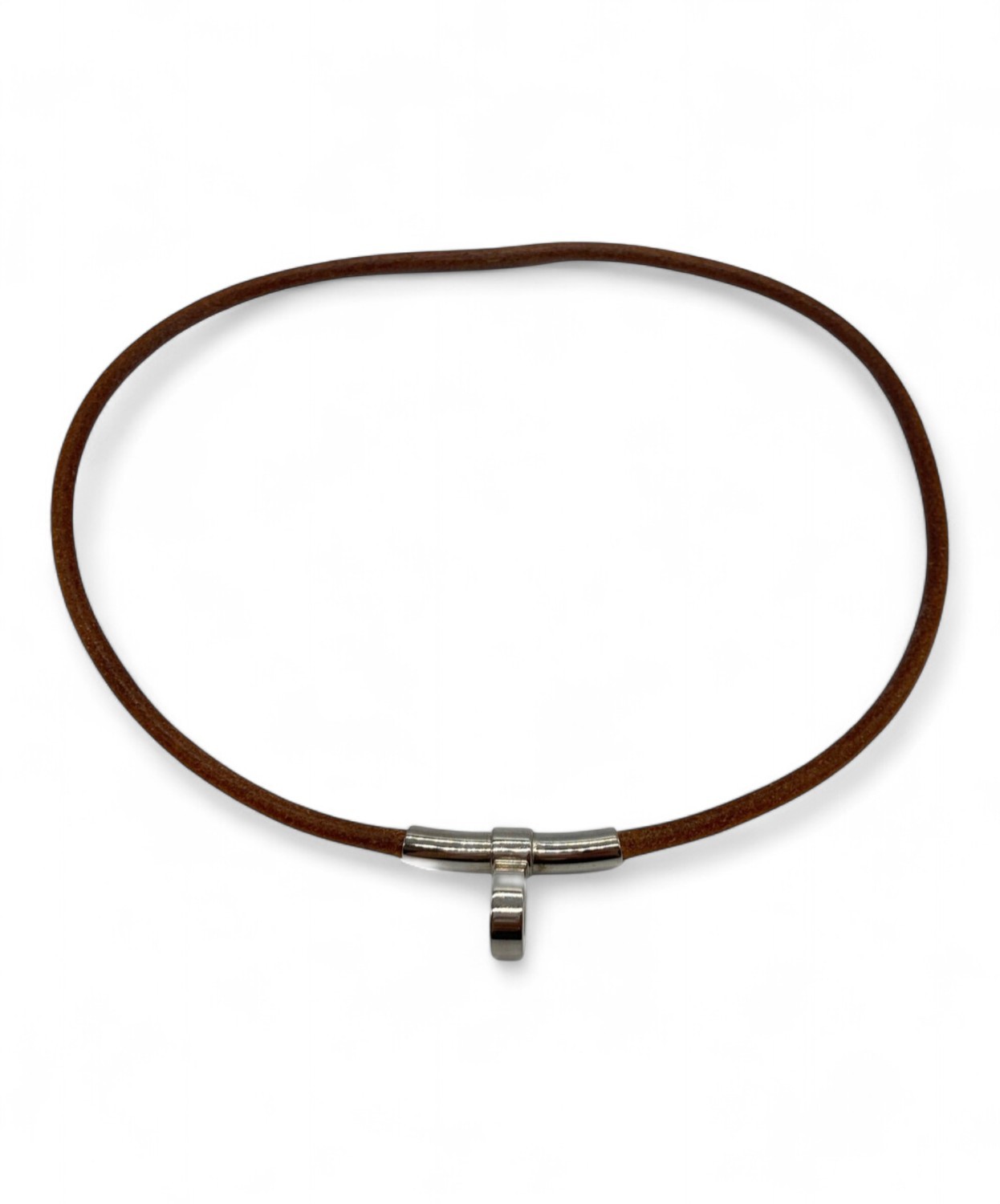 HERMES Authentic 6671 Chain Choker Bracelet in Silver