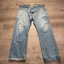 Vintage Levis Jeans 501 Mens 40 Blue Denim Faded Cotton 40x28 Western Button Fly