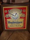 Vintage BUDWEISER Deluxe King of Beers LIGHTED CLOCK SIGN Clydesdales