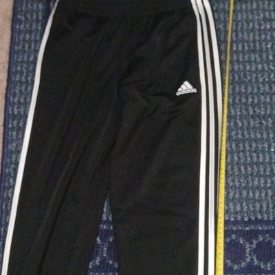 adidas Boys Track Pants Black/White 3-Stripes Regular Fit Size L (14/16)