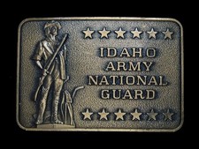 TA05160 NOS VINTAGE 1970s  IDAHO ARMY NATIONAL GUARD  MILITARY BELT BUCKLE